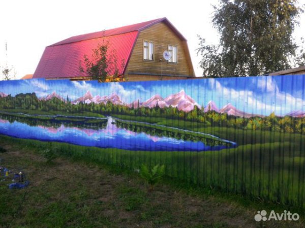 Забор с фотопечатью