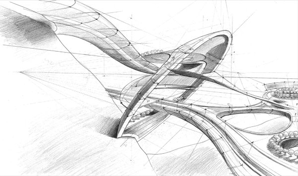 Дом снизу карандашом перспектива поэтапно