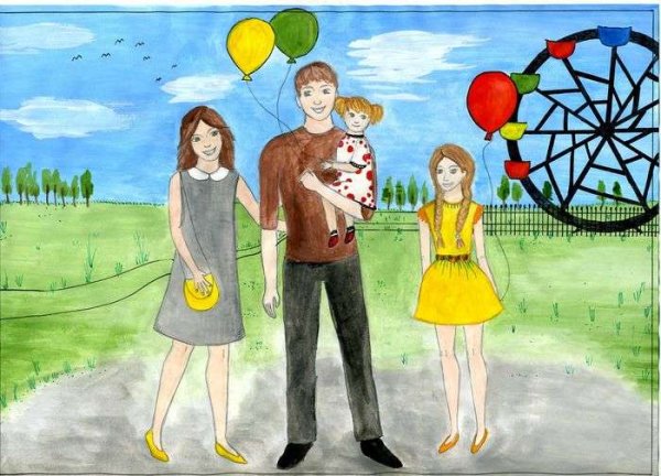 Рисование с детьми на тему семья