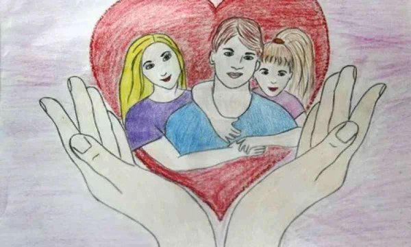 Семья рисунок карандашом