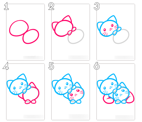 Милые поэтапные рисунки