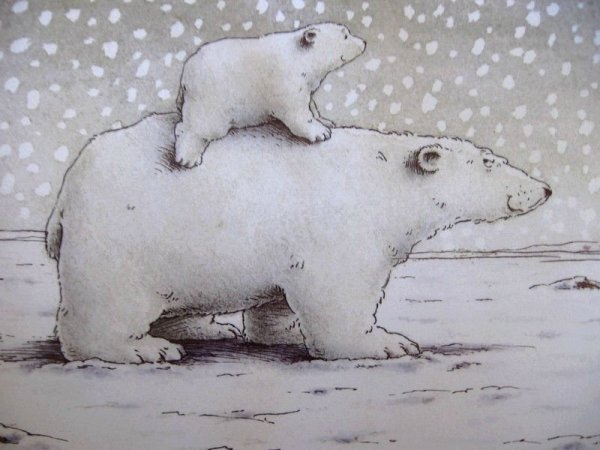 Рисование белого медведя