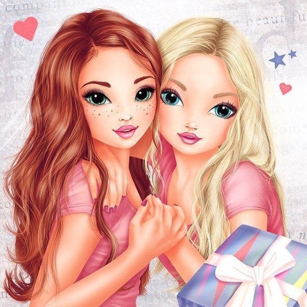 Две подружки рисунок для срисовки