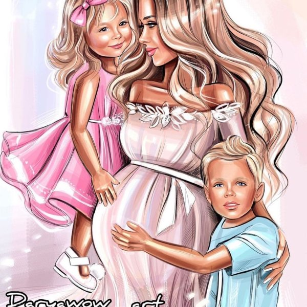 Мама с дочкой мультяшные