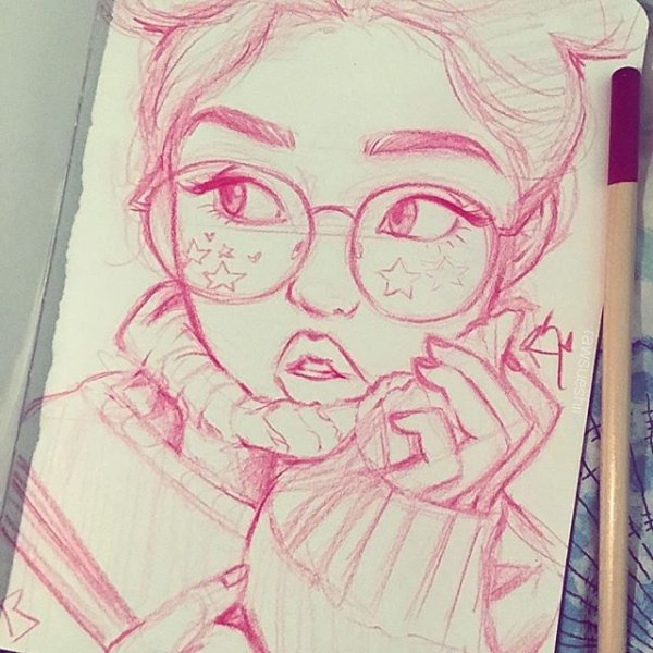 Рисунки девушек карандашом в стиле арт