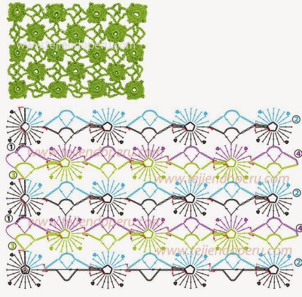 Узоры крючком со схемами