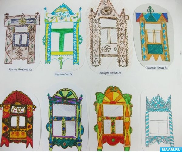 Окно русской избы рисунок