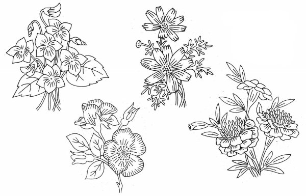 Вышивка гладью схемы