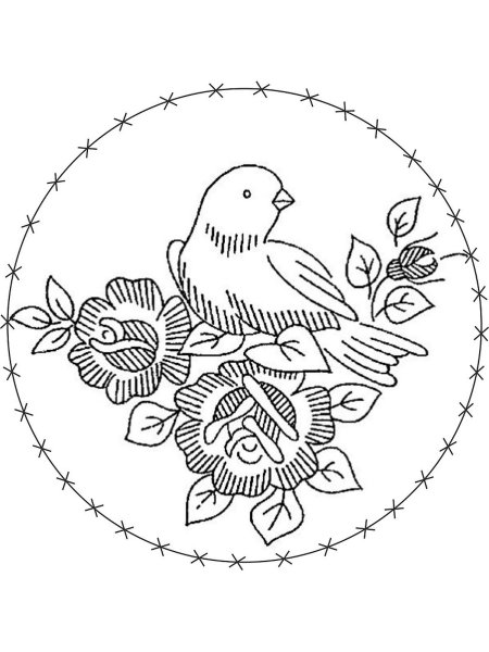 Трафареты для вышивки гладью птицы