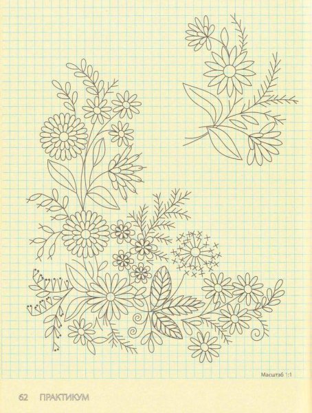 Цветочные мотивы для вышивки