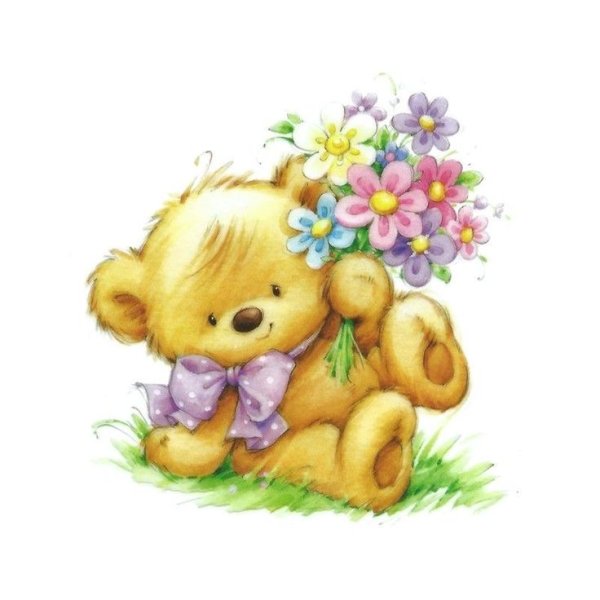 Мишка с цветами