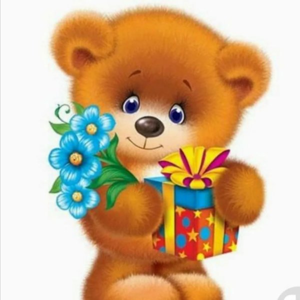 Мишка Тедди с цветком