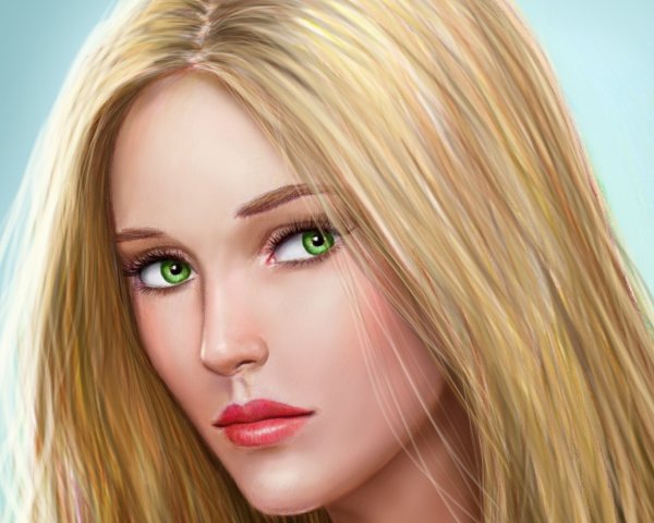 Портрет девушки красками