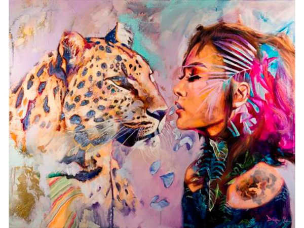Димитра Милан девушка и леопард