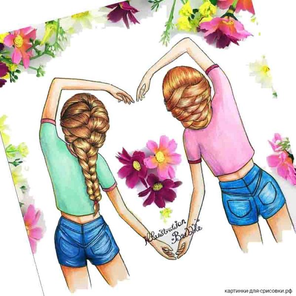 Рисунки карандашом подруги
