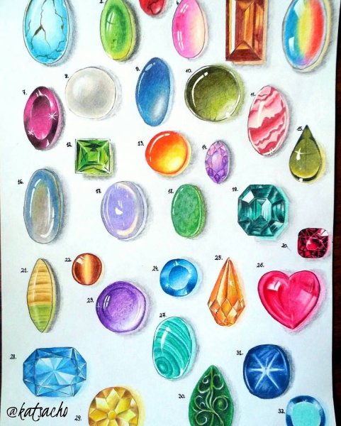Рисование драгоценных камней