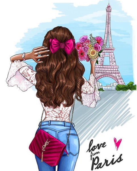 Нарисованная девушка в очках