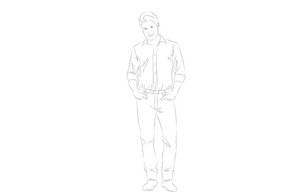 Рисунок девушки карандашом в полный рост