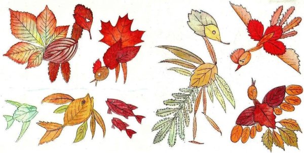 Узоры из листьев деревьев