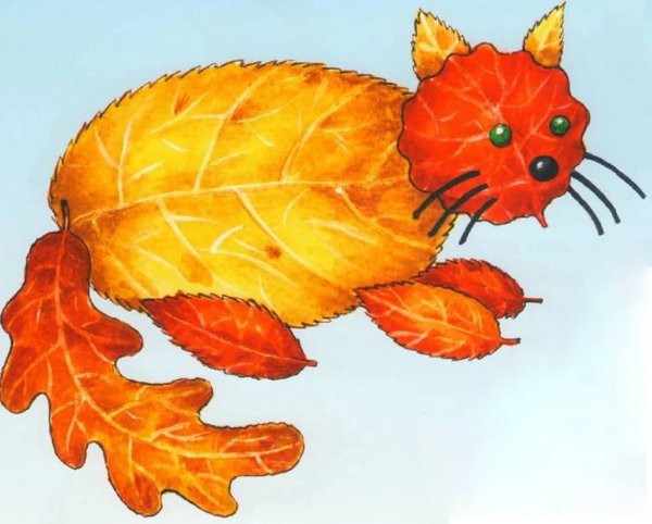 Аппликация из осенних листьев