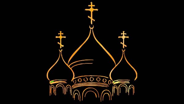 Церковь на черном фоне