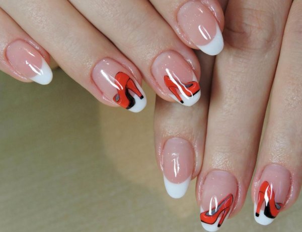 Красный френч с рисунком