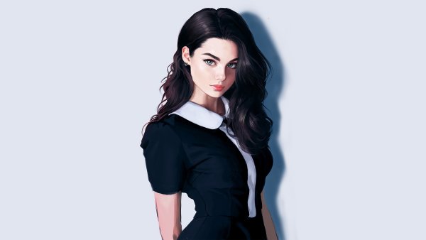 Девушка брюнетка арт