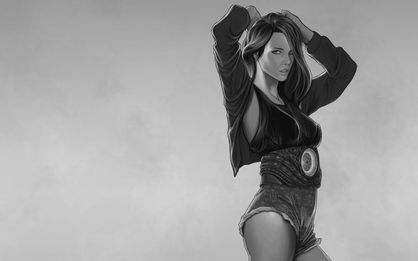 Обои девушка рисунок