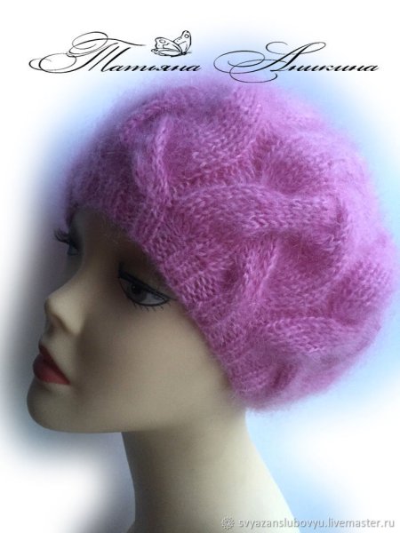 Вязаные шапки из мохера для женщин