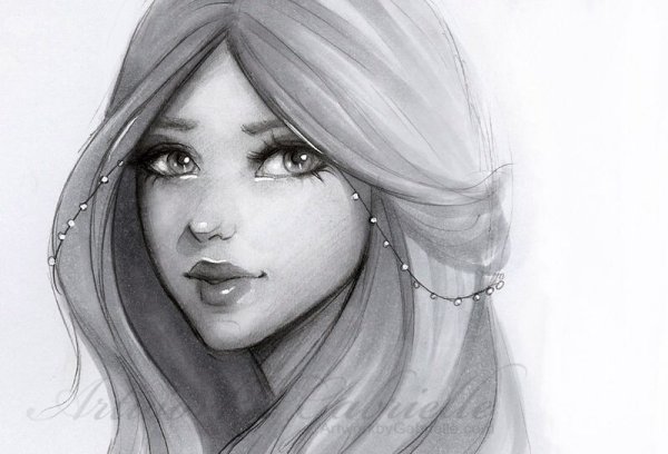 Рисунки простым карандашом девушки