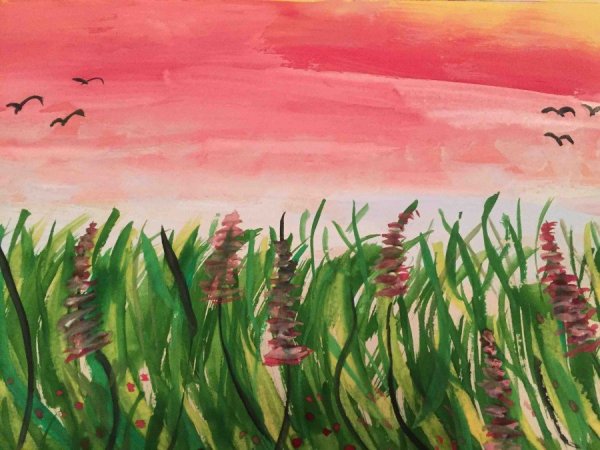 Трава красками