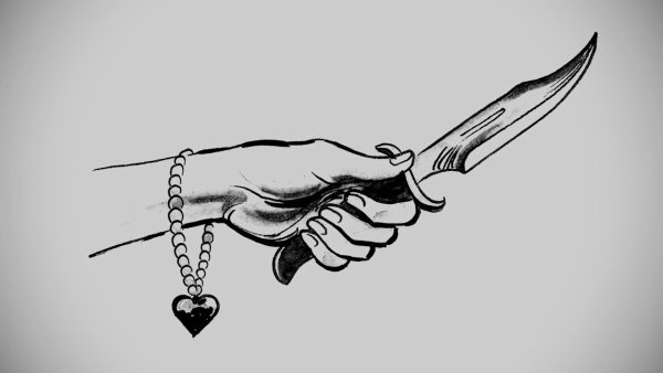 Кинжал в руке рисунок