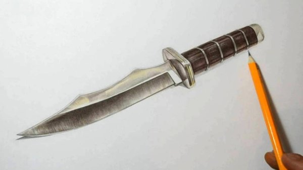 Нож эскиз тату