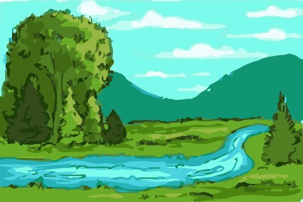 Речка мультяшная