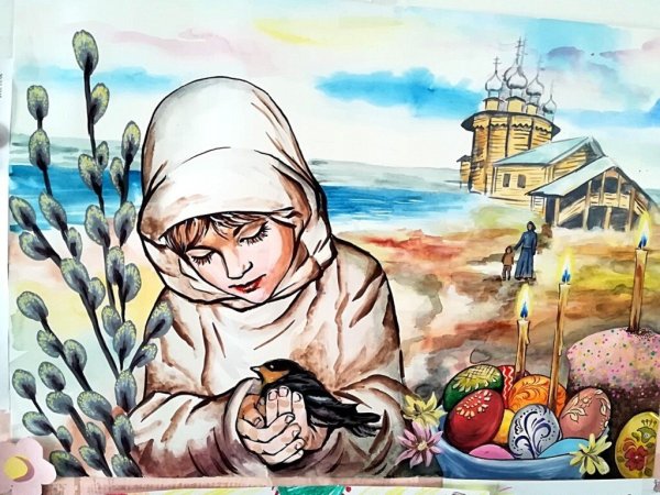 Рисунок на тему Пасха