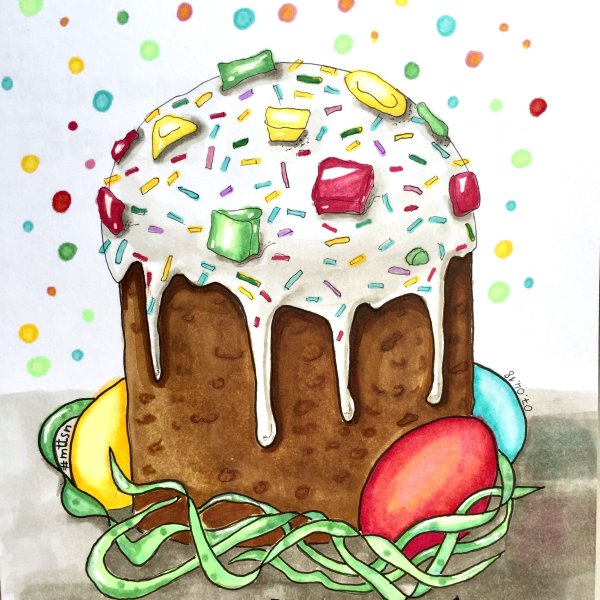 Открытка на Пасху рисунок