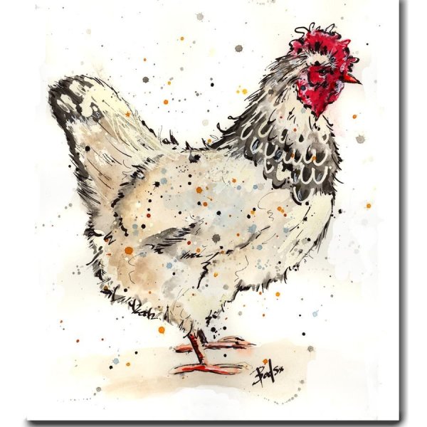 Курочка акварелью