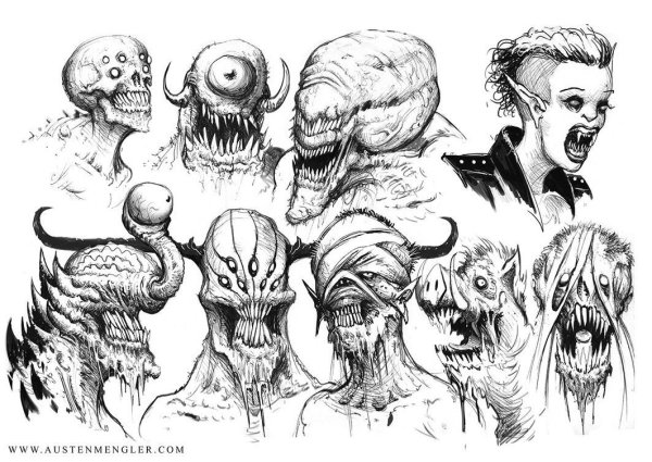 Эскизы чудовищ