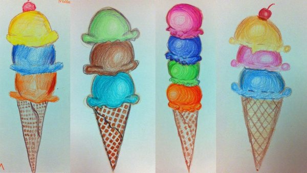 Рисование с детьми мороженое