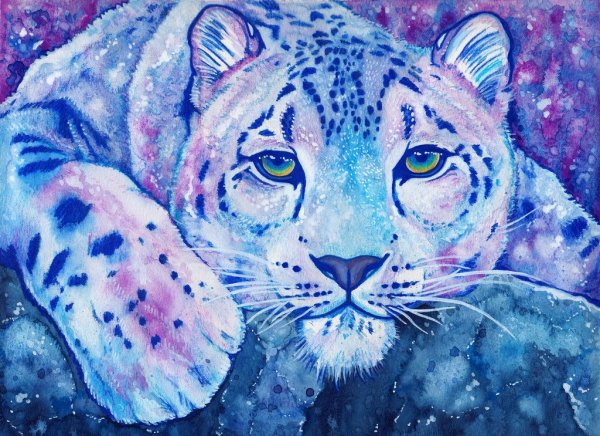 Ирбис акварель