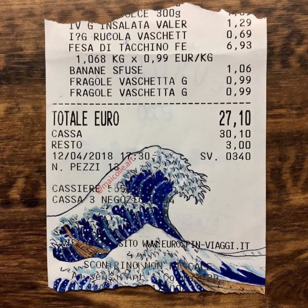 Рисование на чеках из магазина