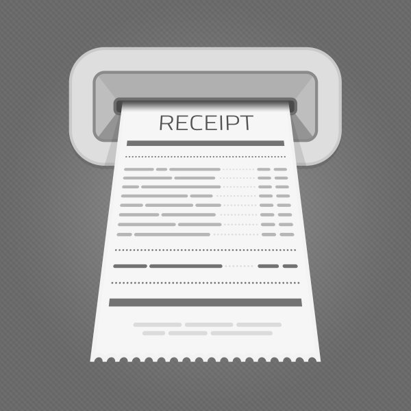 Кассовый чек вектор