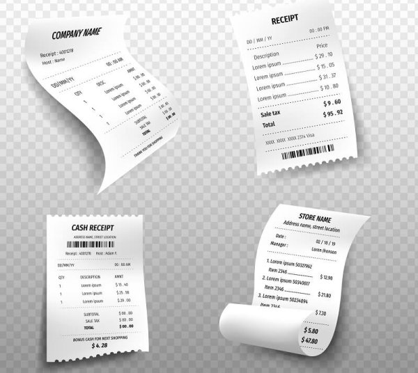 Кассовый чек вектор