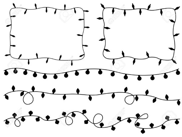 Новогодняя гирлянда на прозрачном фоне