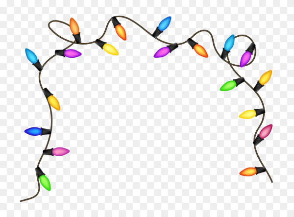 Цветная гирлянда на белом фоне