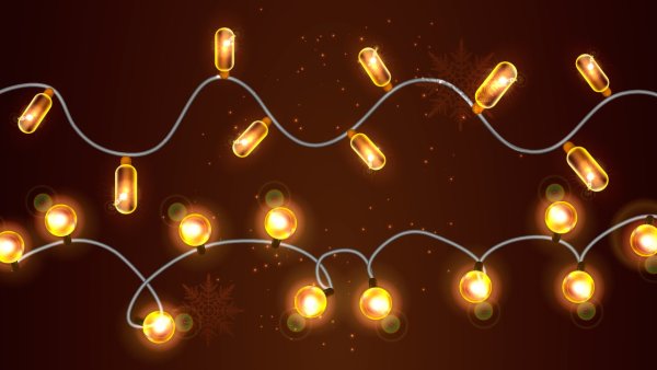 Новогодняя гирлянда на прозрачном фоне