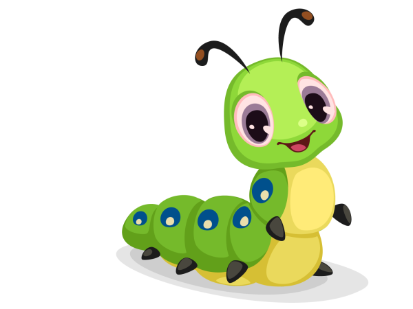 Гусеница мультяшная