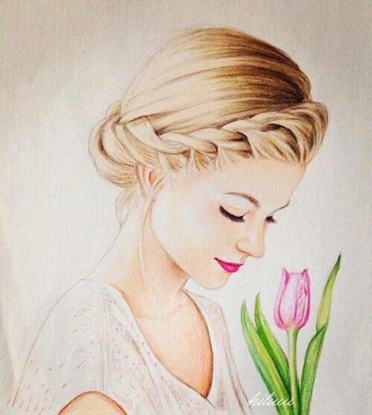 Образ девушки карандашом