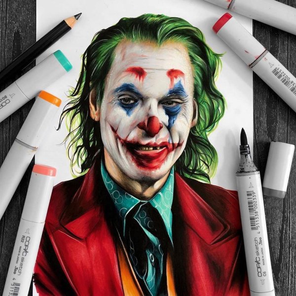 Джокер Хоакин Феникс эскиз