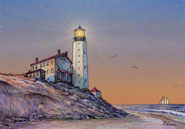 Картина английского художника Маяк Лайтхаус